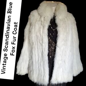 Vintage Scandinavian Blue Fox Fur Coat
